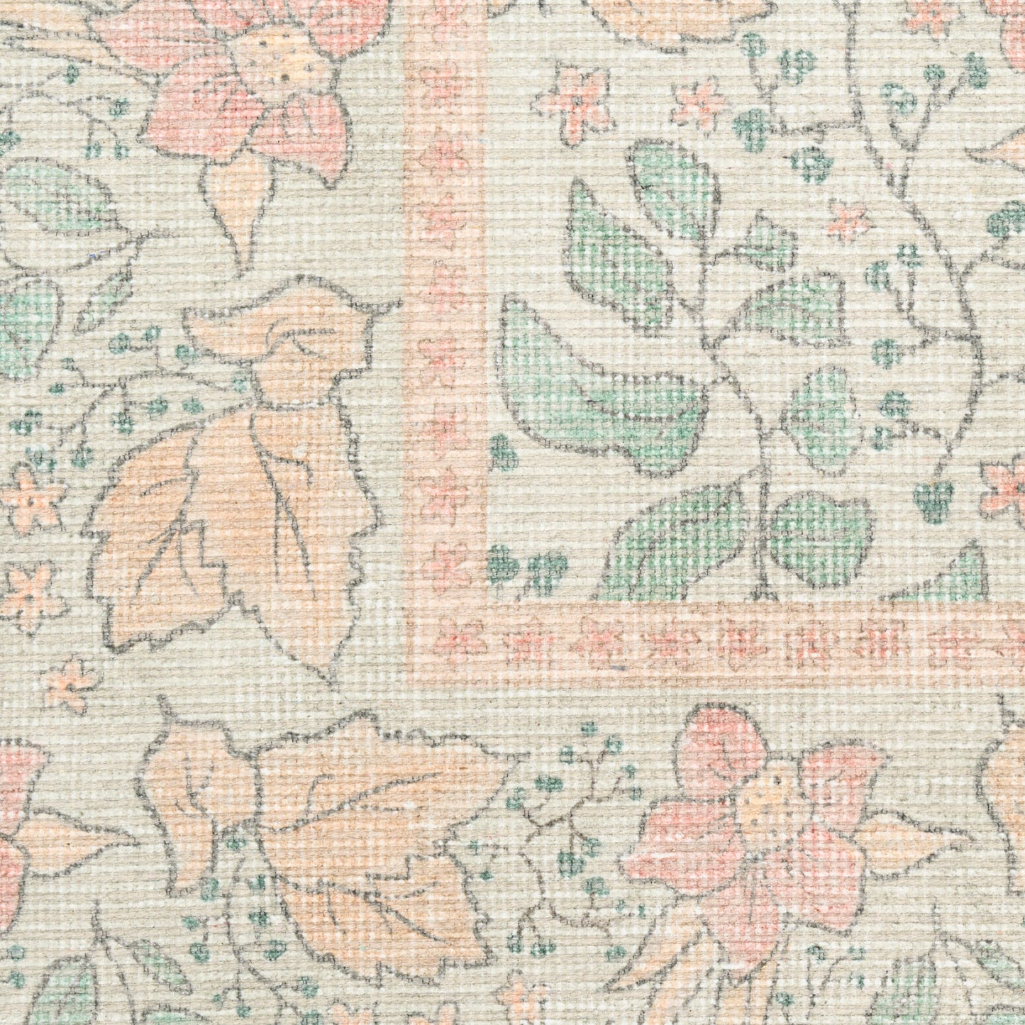 Nourison Botanical Green & Multicolor Machine Washable Rug - Swatch