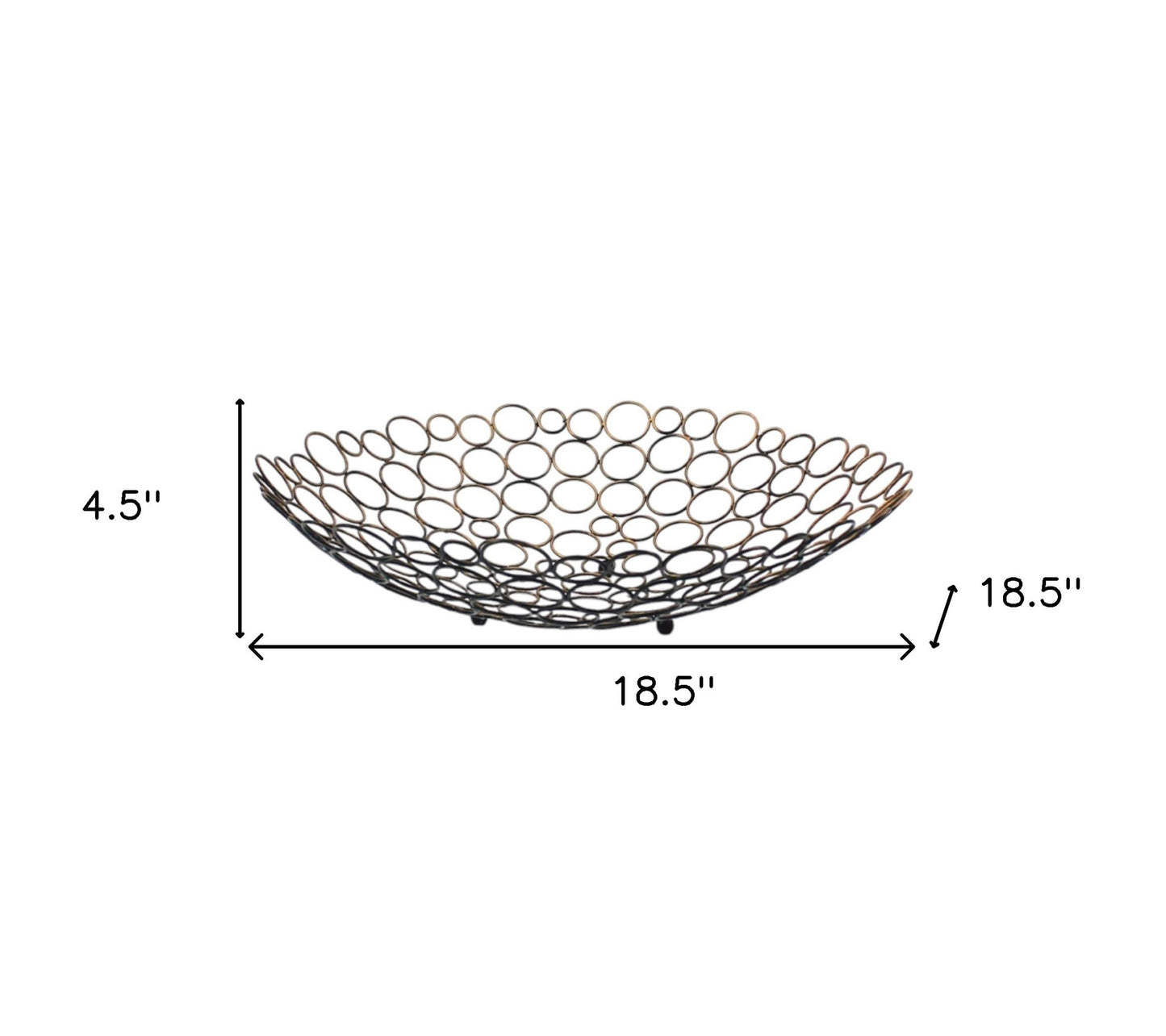 Bronze Metal Round Centerpiece Bowl