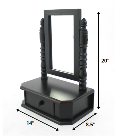Black Wood Framed Freestanding Mirror