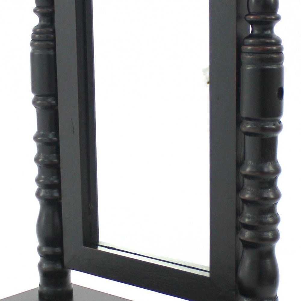 Black Wood Framed Freestanding Mirror