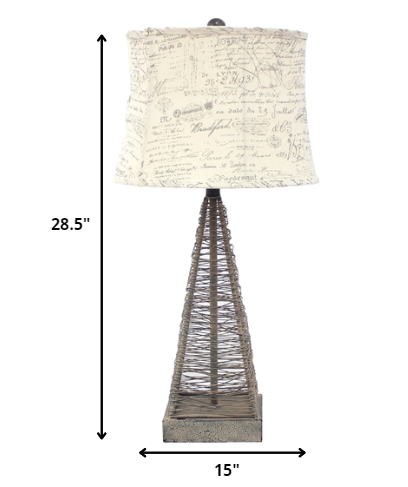 Gray Geometric Bedside Lamp
