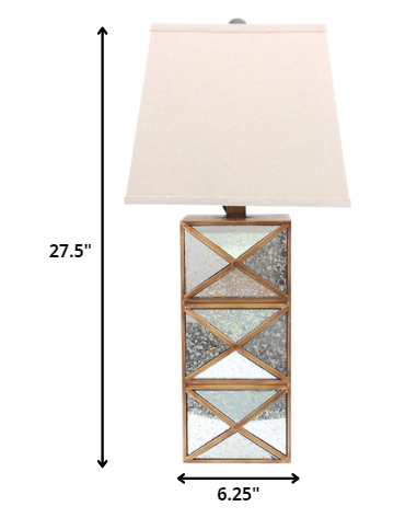 Gold Modern Illusionary Mirrored Base Table Lamp