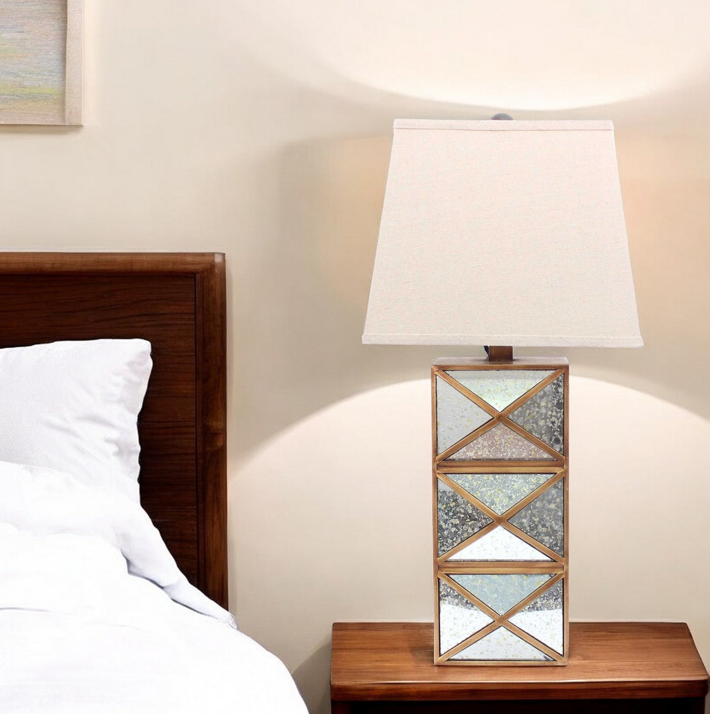 Gold Modern Illusionary Mirrored Base Table Lamp