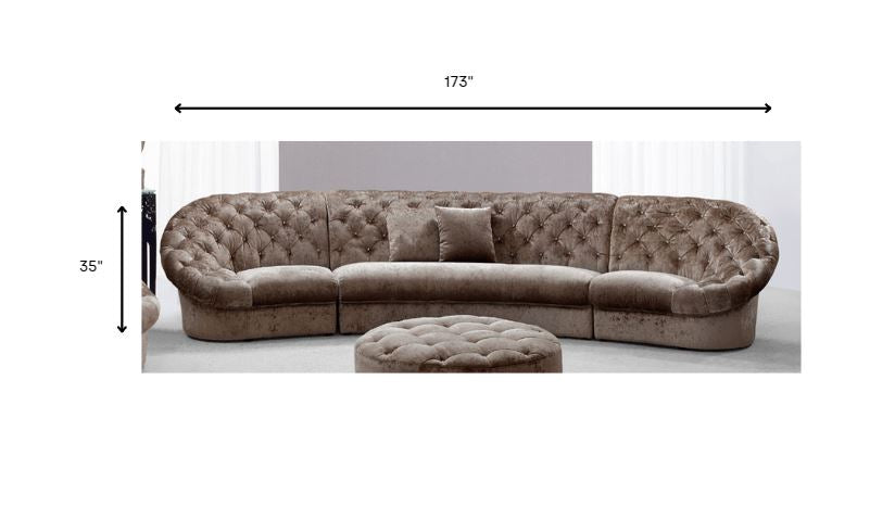 Beige Velour Sectional