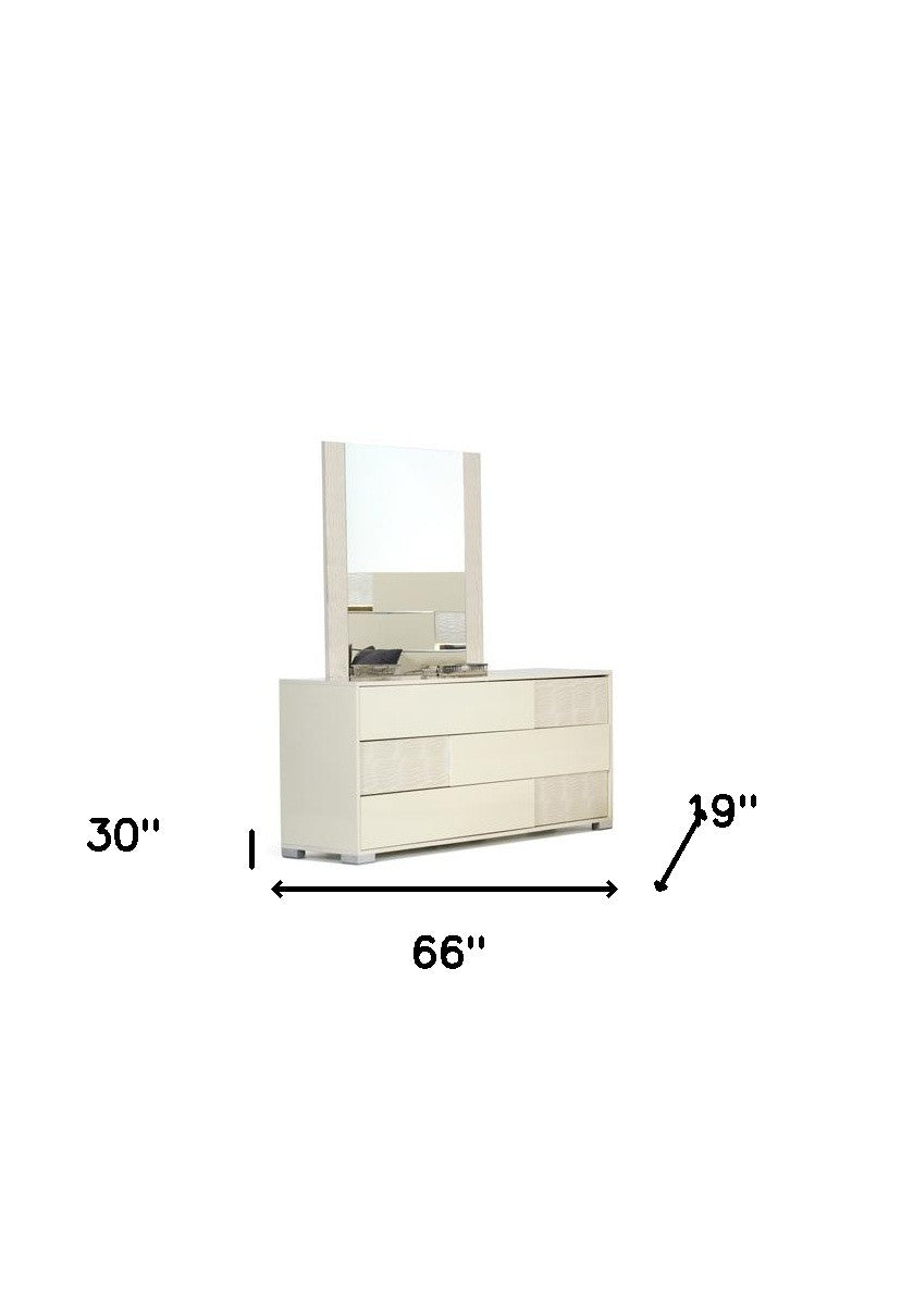 Natural Solid Wood 6-Drawer Double Dresser