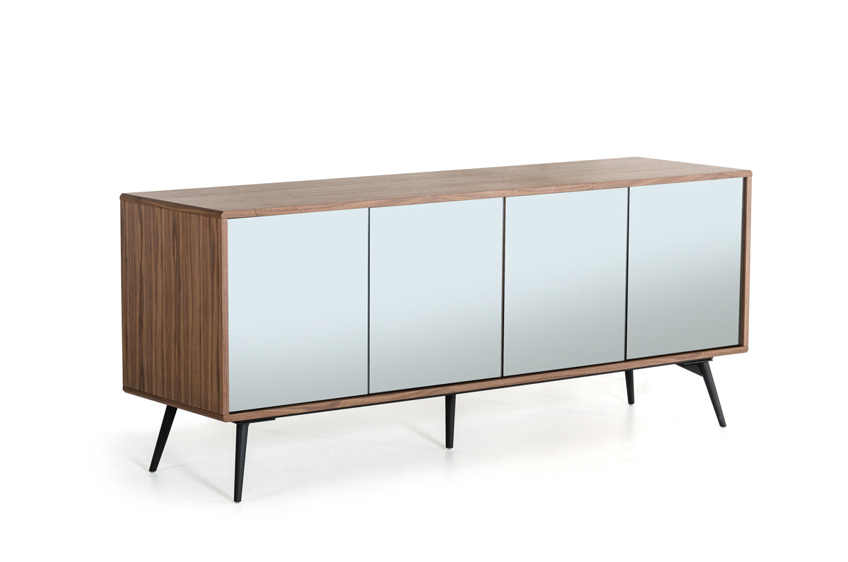Solid Wood Sideboard w/ Glass Doors