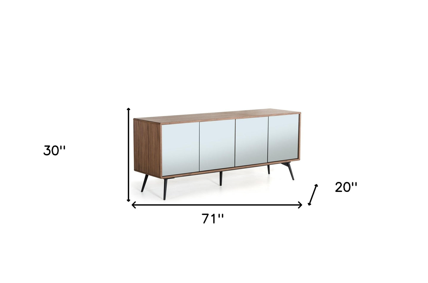 Solid Wood Sideboard w/ Glass Doors