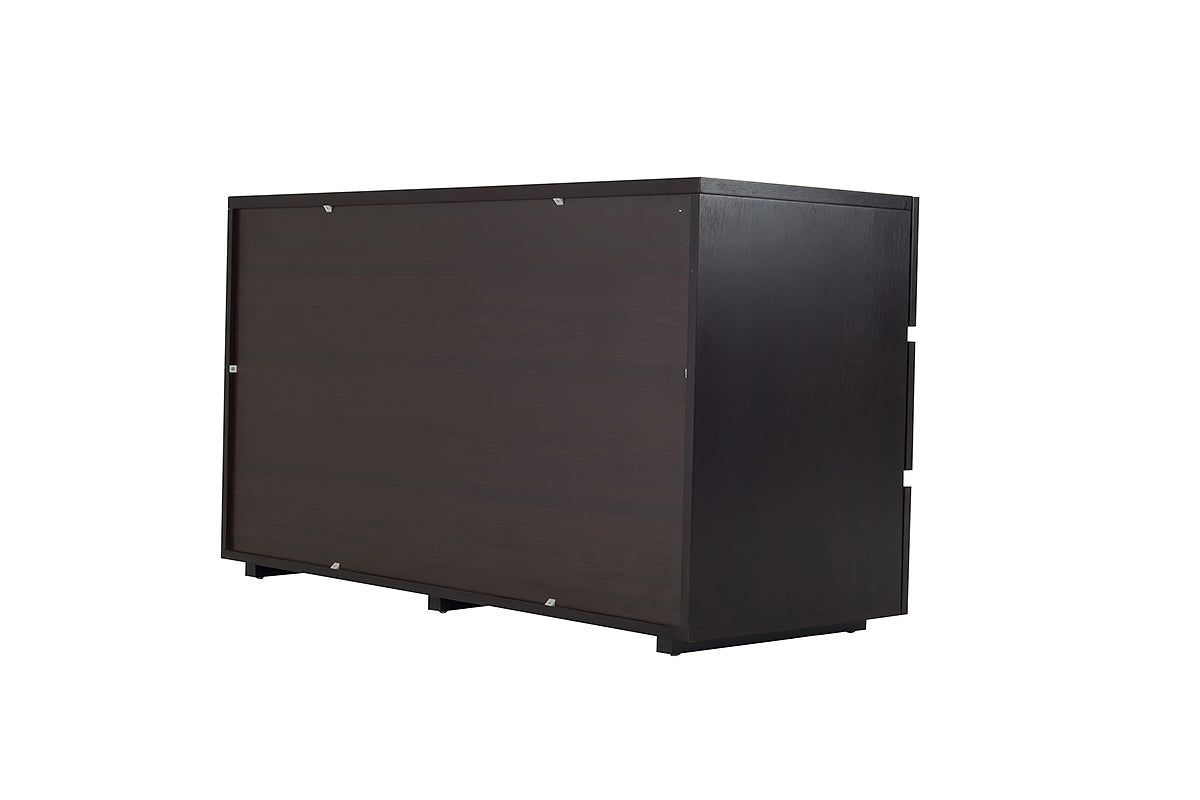 Brown Solid Wood 7-Drawer Double Dresser