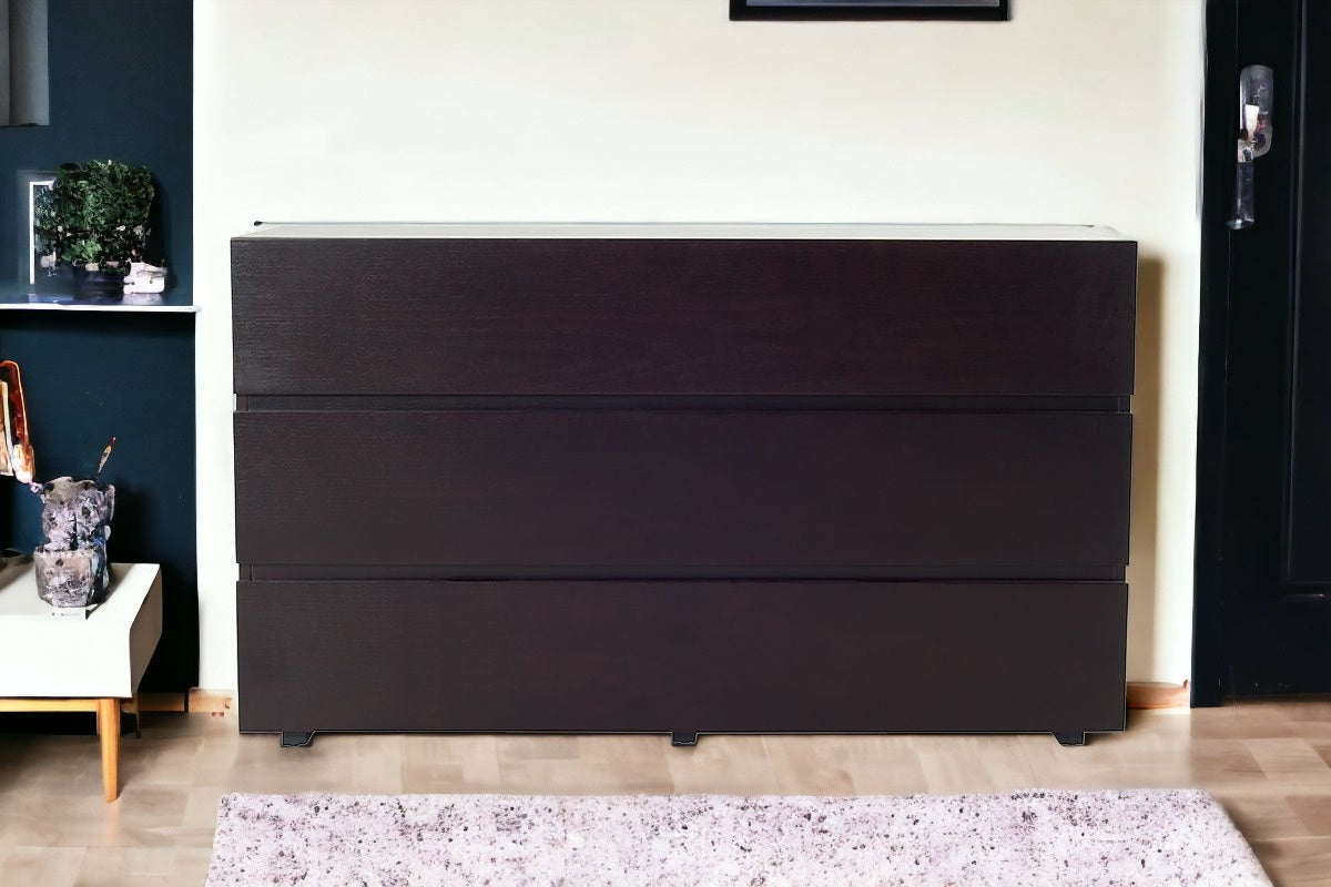 Brown Solid Wood 7-Drawer Double Dresser