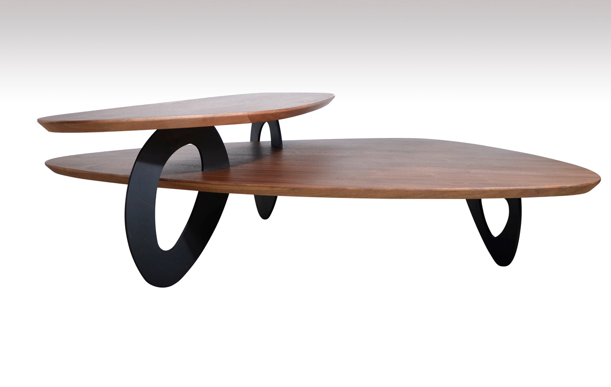 Walnut Veneer & Metal Coffee Table