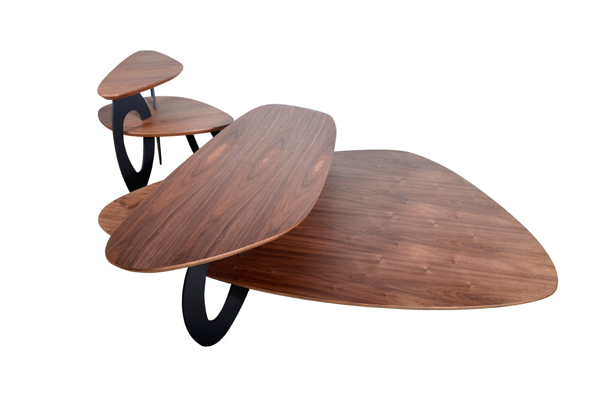 Walnut Veneer & Metal Coffee Table