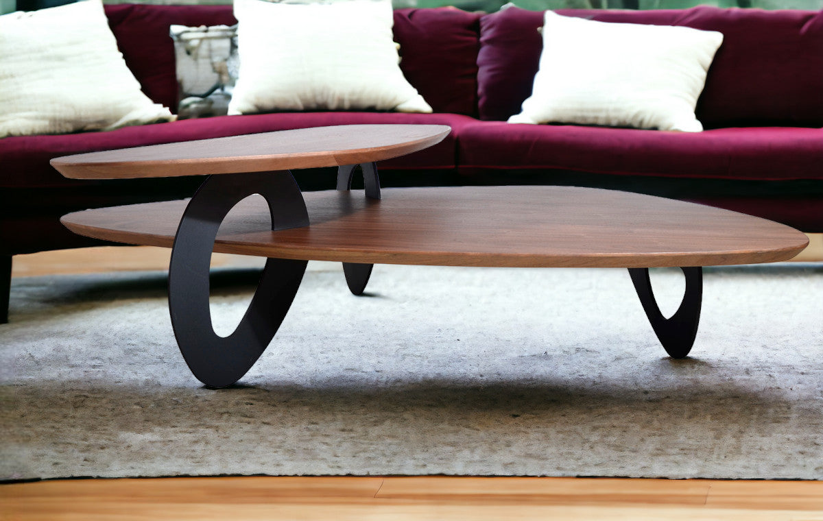 Walnut Veneer & Metal Coffee Table
