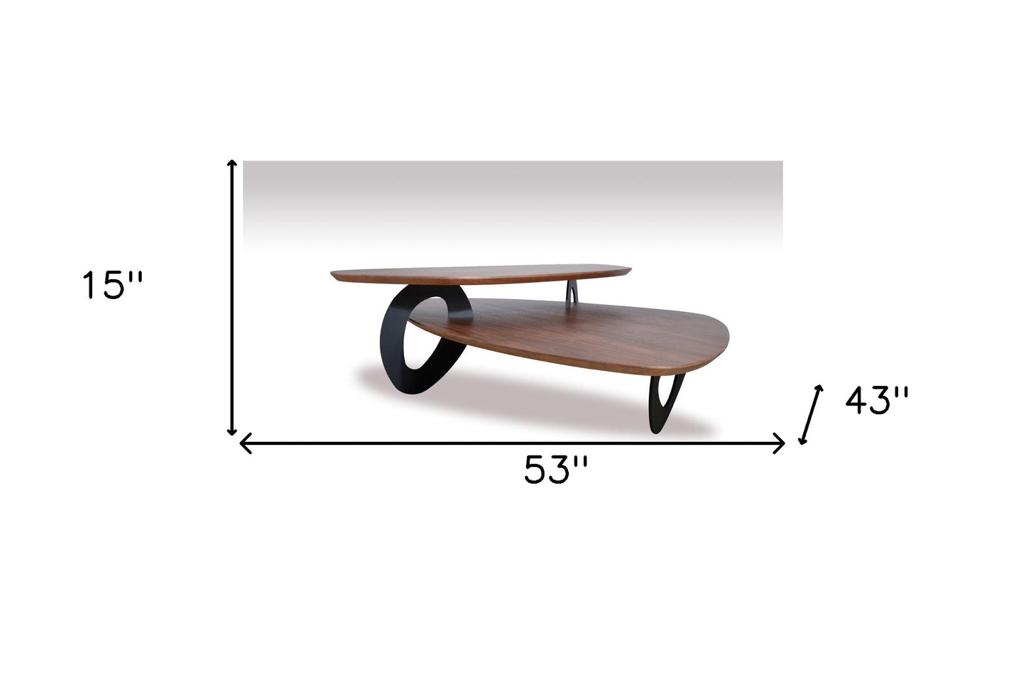 Walnut Veneer & Metal Coffee Table