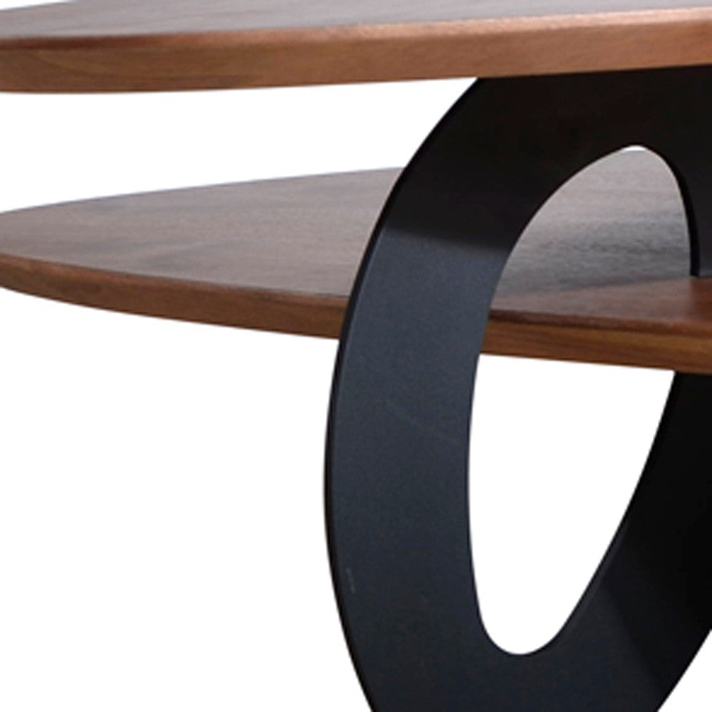 Walnut Veneer & Metal Coffee Table