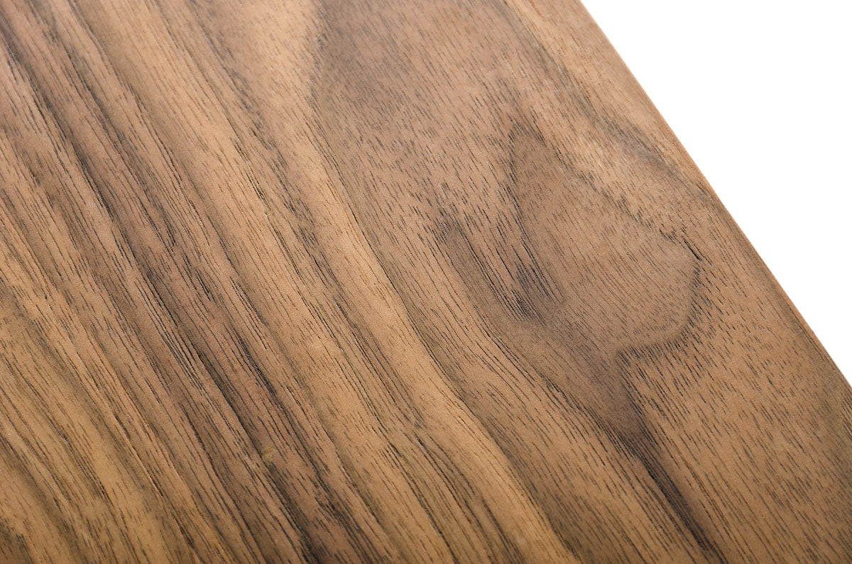 Walnut Veneer & Steel Console Table