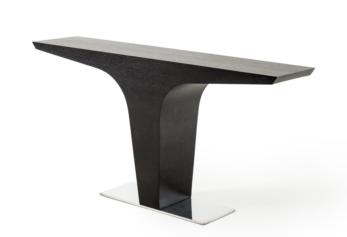 Wenge Veneer & Steel Console Table