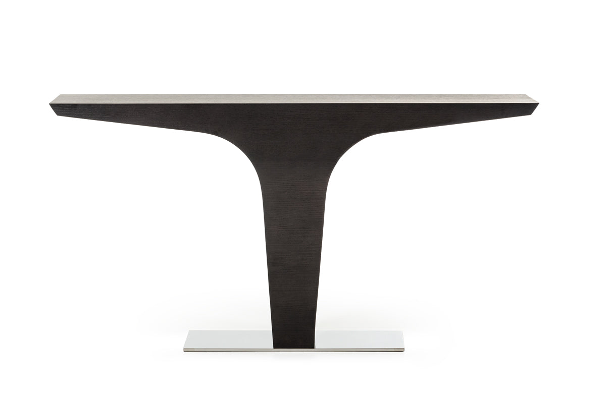 Wenge Veneer & Steel Console Table