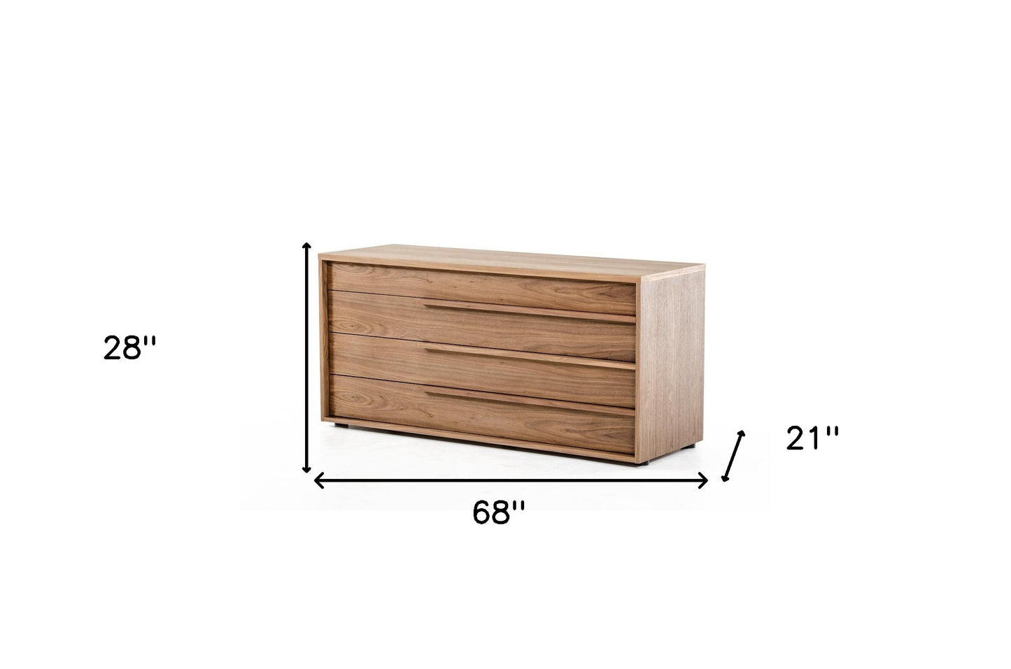 Natural Solid Wood 4-Drawer Chest