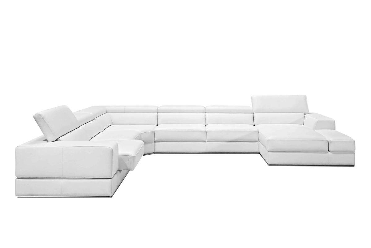 White Bonded Leather Sectional