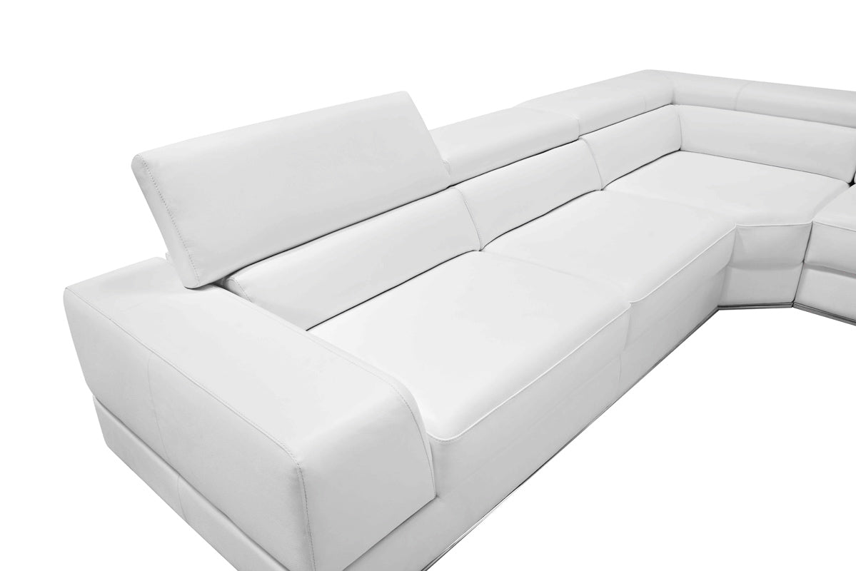 White Bonded Leather Sectional