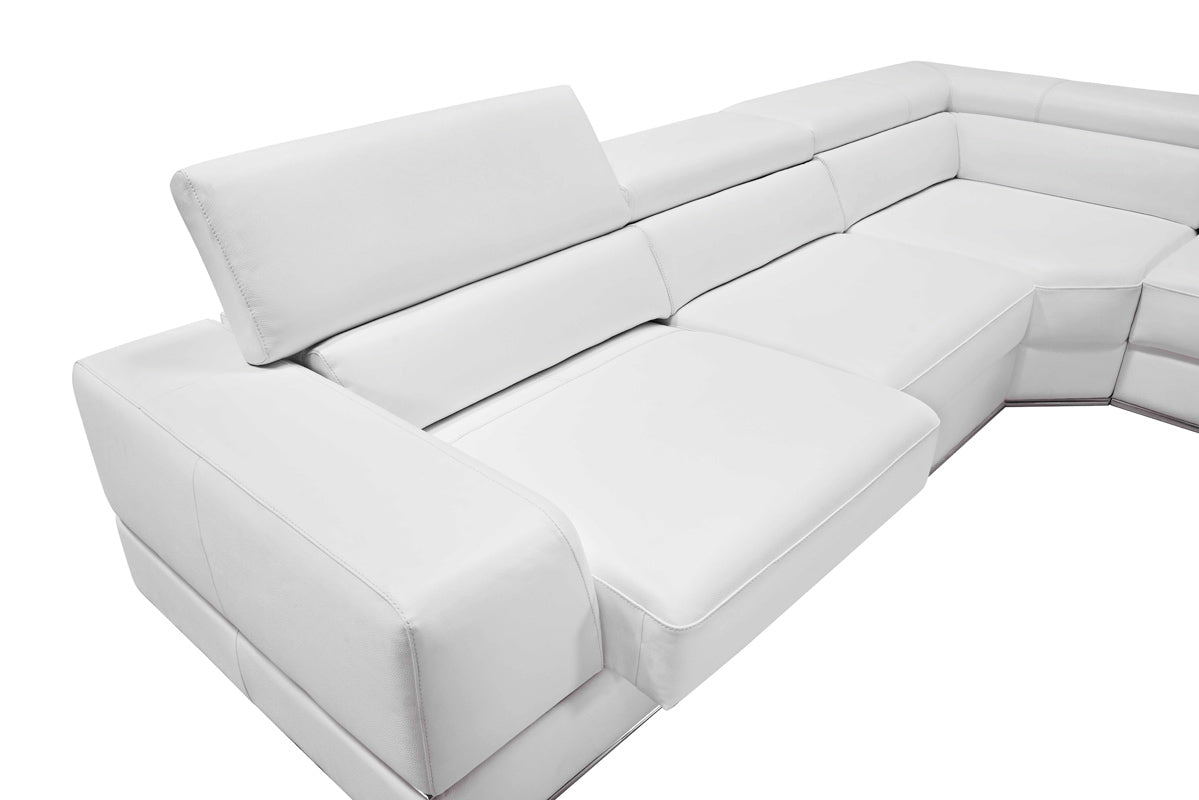 White Bonded Leather Sectional