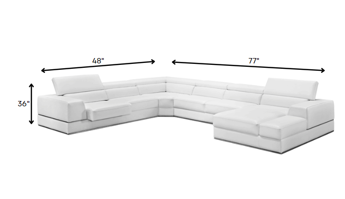 White Bonded Leather Sectional
