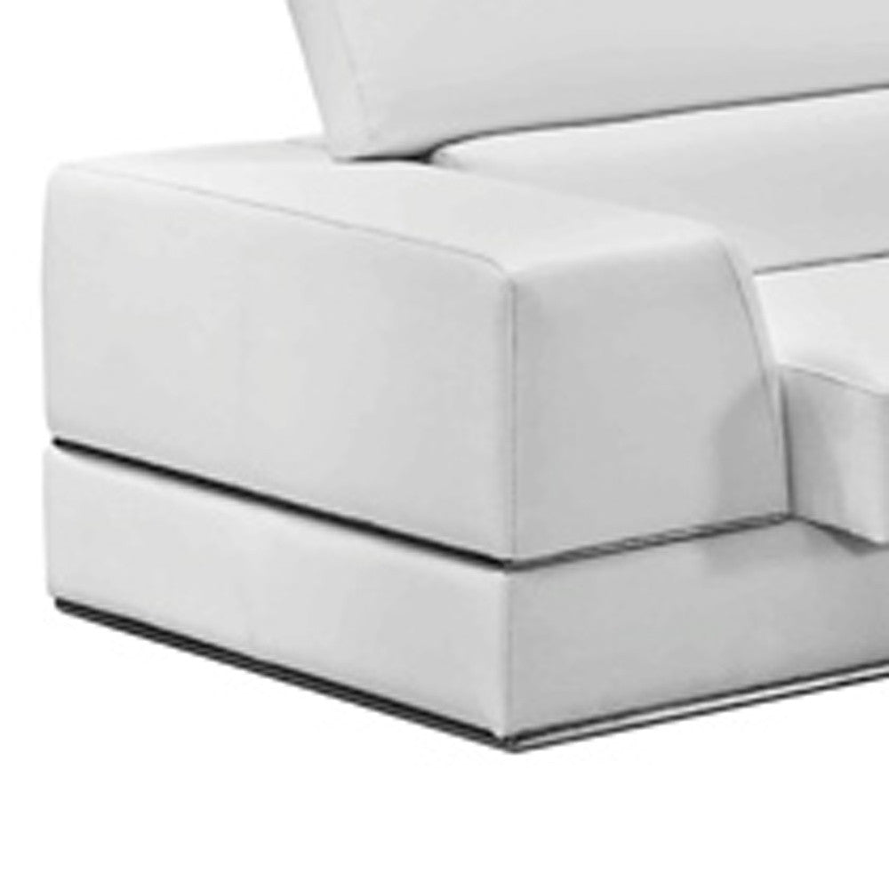 White Bonded Leather Sectional