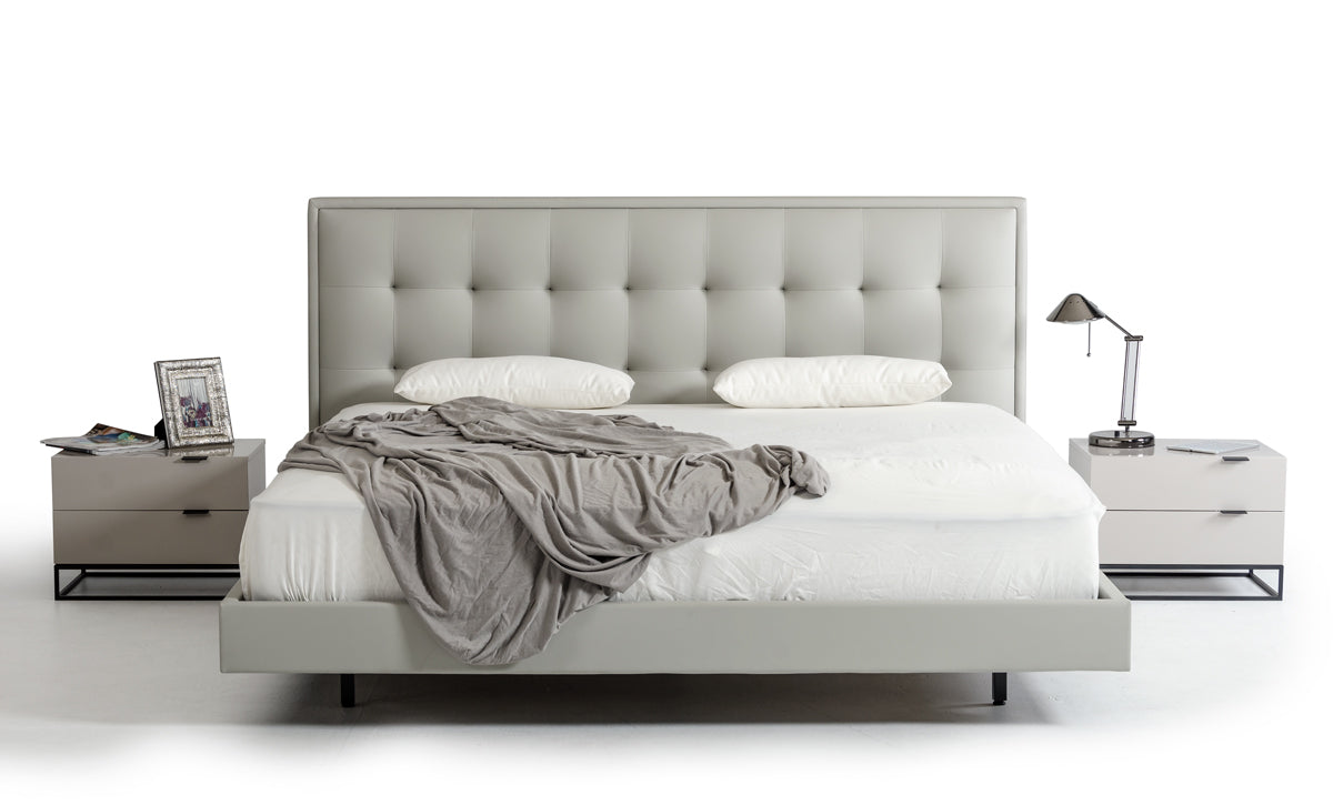 Light Grey w/ Metal Base Nightstand