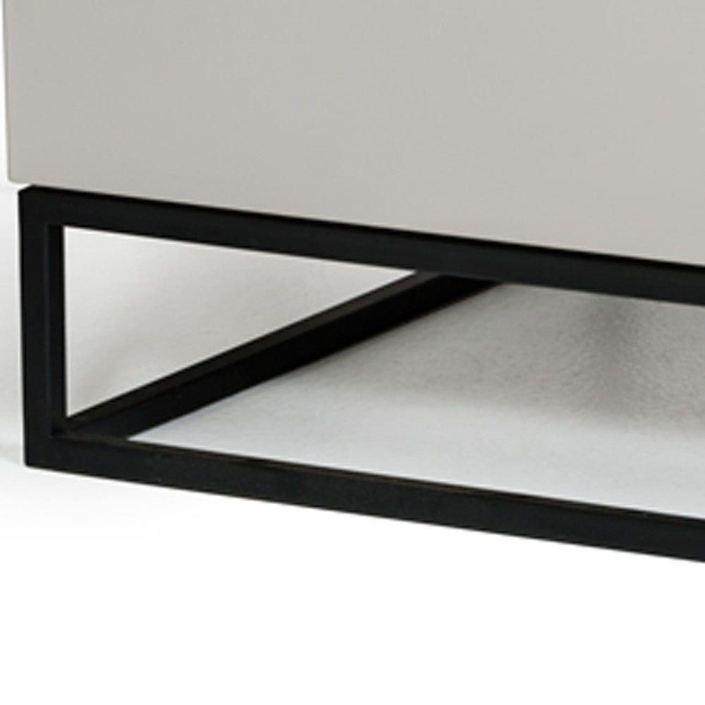 Light Grey w/ Metal Base Nightstand