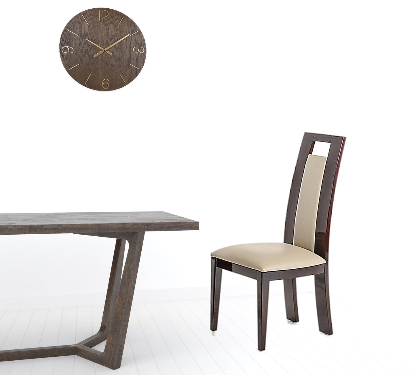 Taupe & Brown Faux Leather Dining Chair - Set of 2