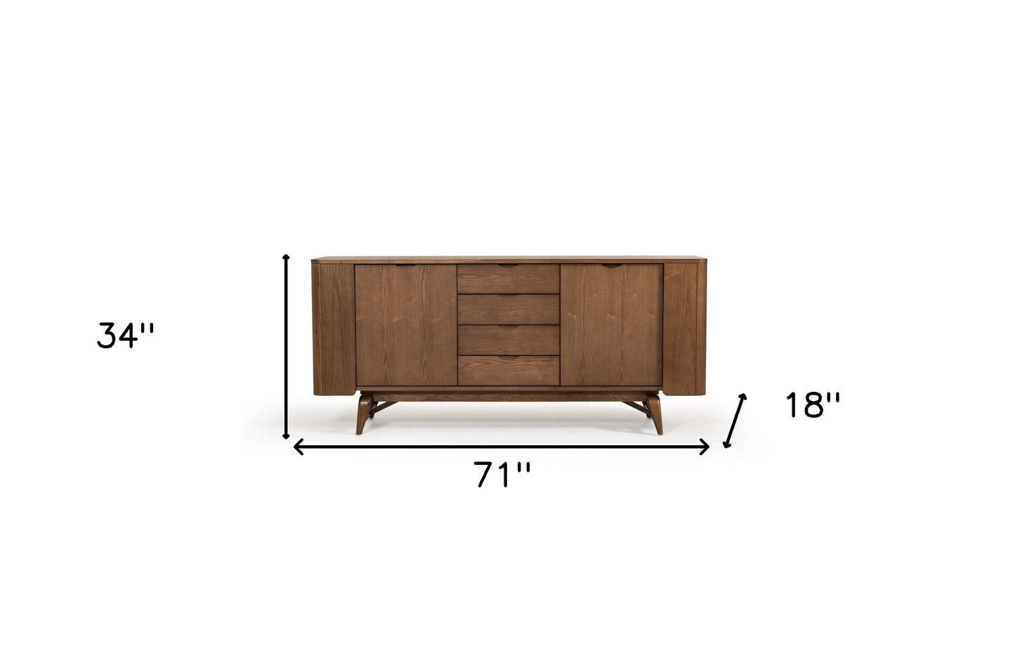 Walnut Wood & Veneer Sideboard
