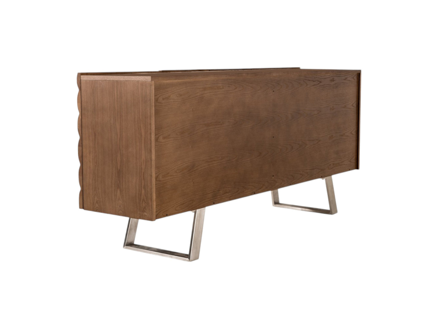 Natural Brown Solid Wood Sideboard w/ 4 Doors