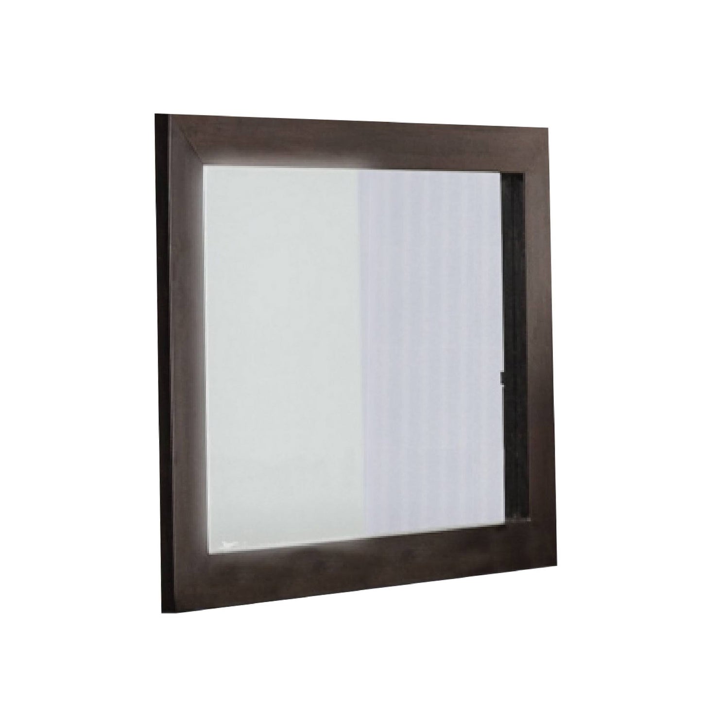 Ebony Square Wood Framed Dresser Mirror