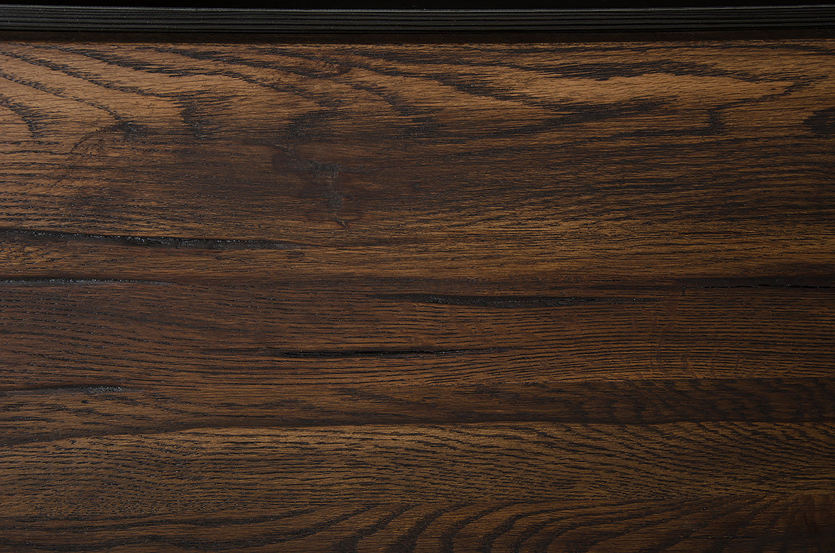 Dark Aged Oak Veneer Steel & Wood Nightstand