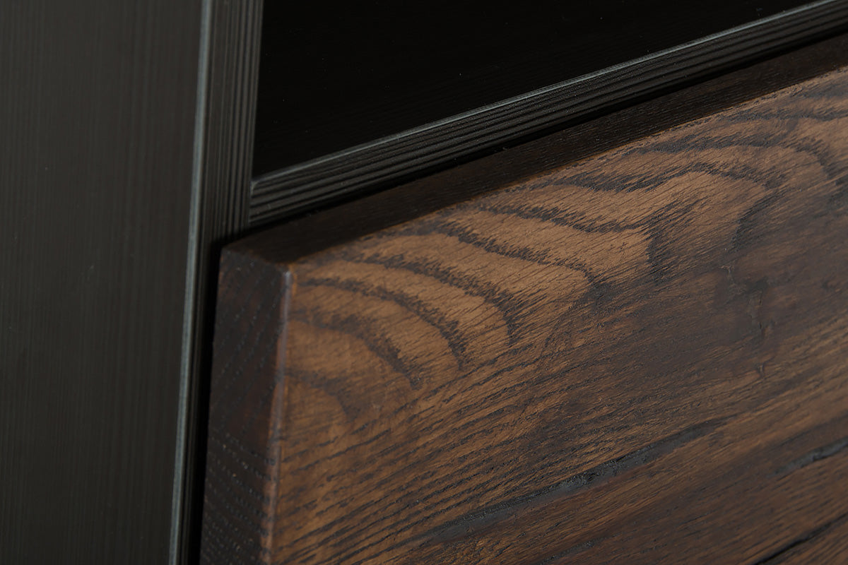Brown Solid Wood 3-Drawer Gentlemans Chest