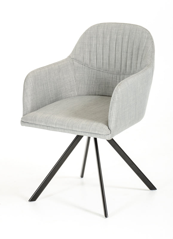 Gray & Black Fabric Dining Chair