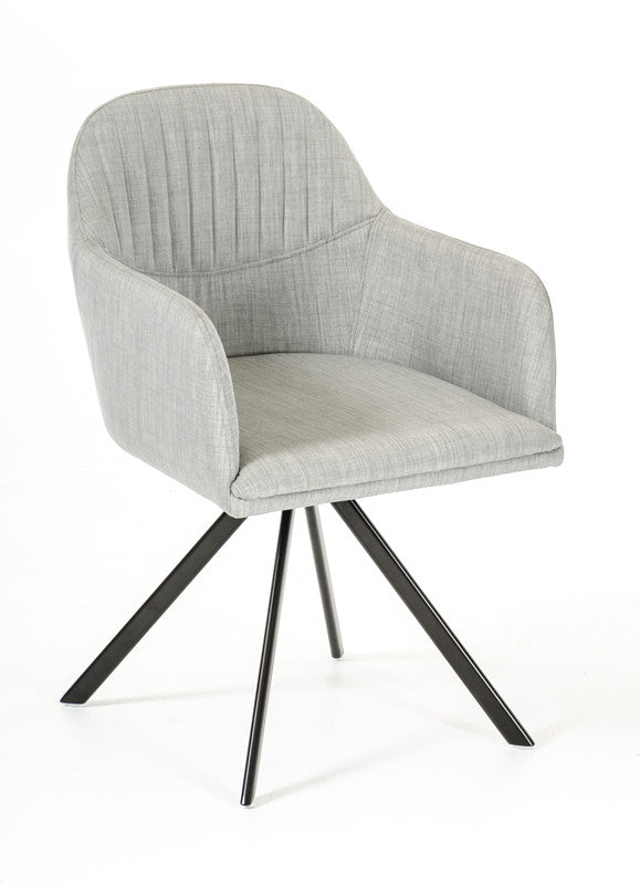 Gray & Black Fabric Dining Chair