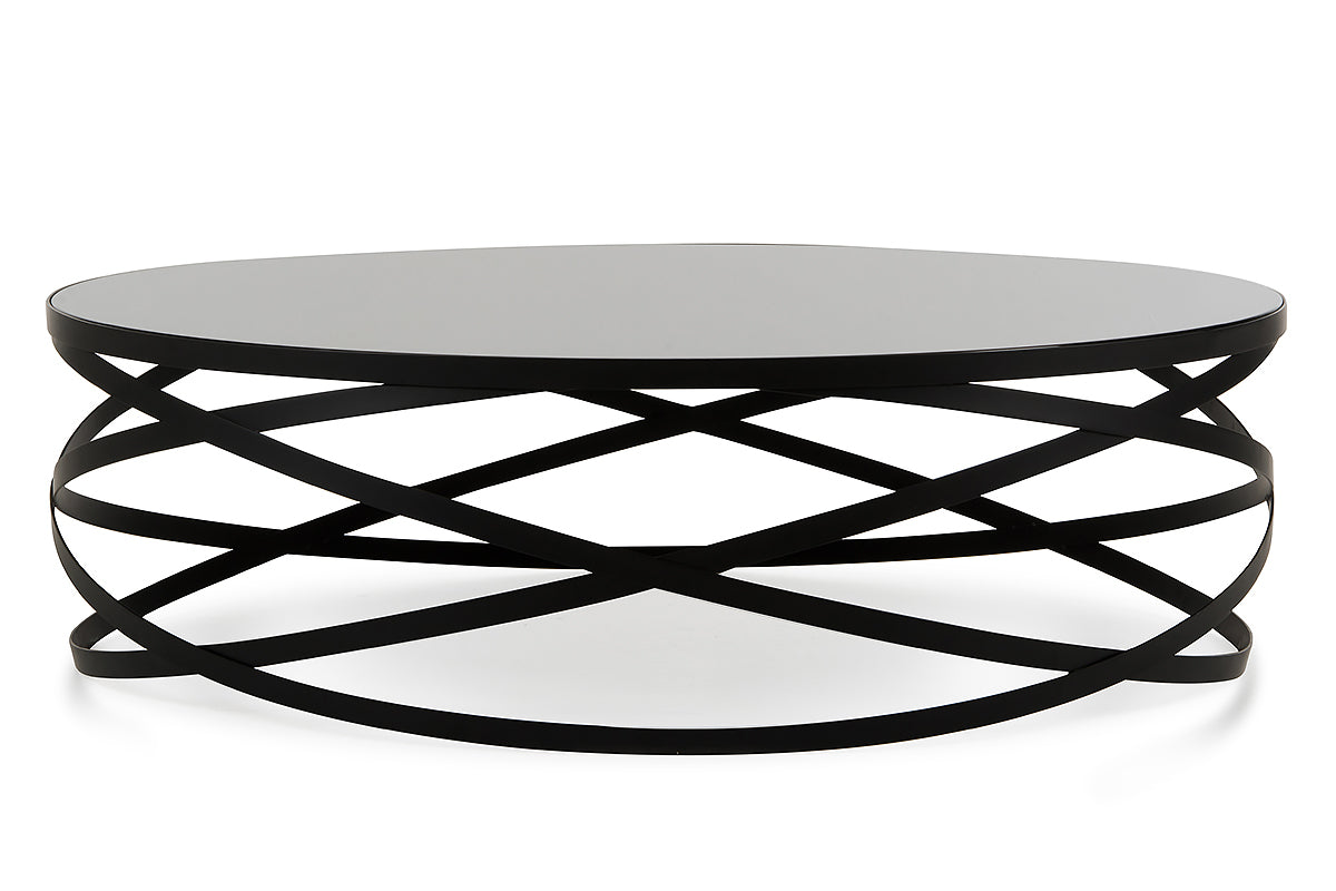 Black Metal & Glass Coffee Table