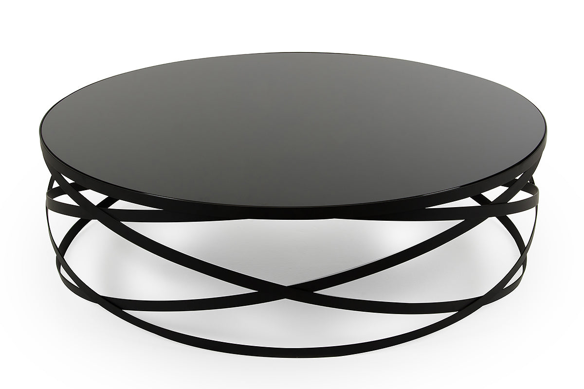 Black Metal & Glass Coffee Table