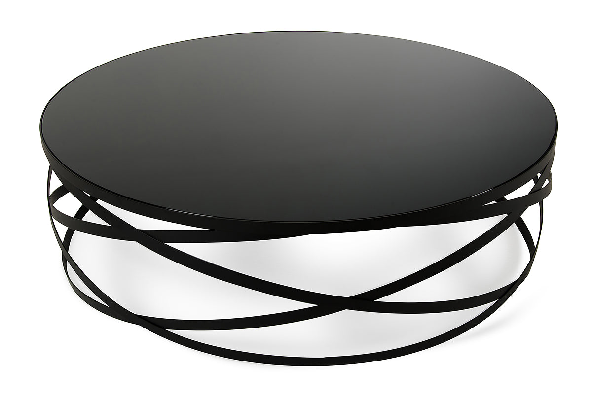 Black Metal & Glass Coffee Table