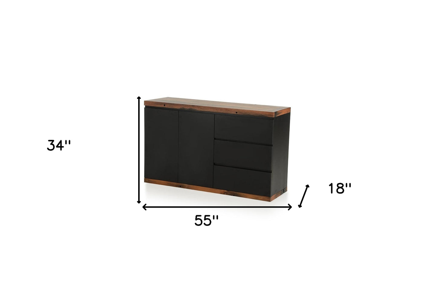 Black Ship Wood Sideboard