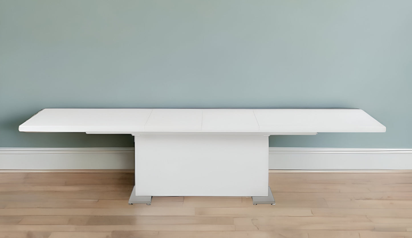 White Folding Pedestal Base Dining Table