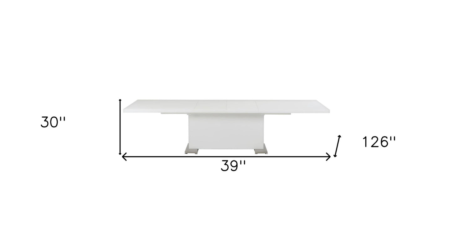 White Folding Pedestal Base Dining Table