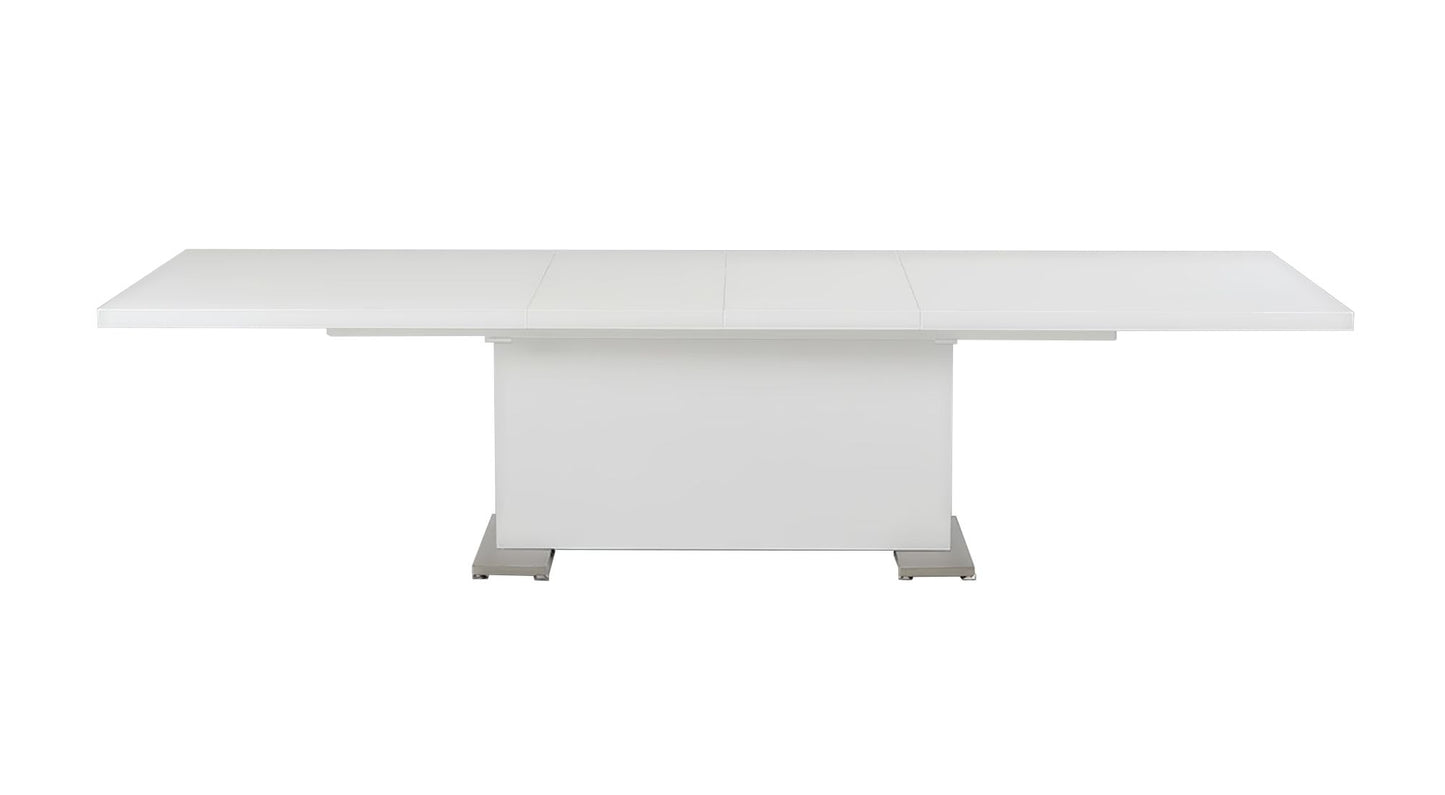 White Folding Pedestal Base Dining Table