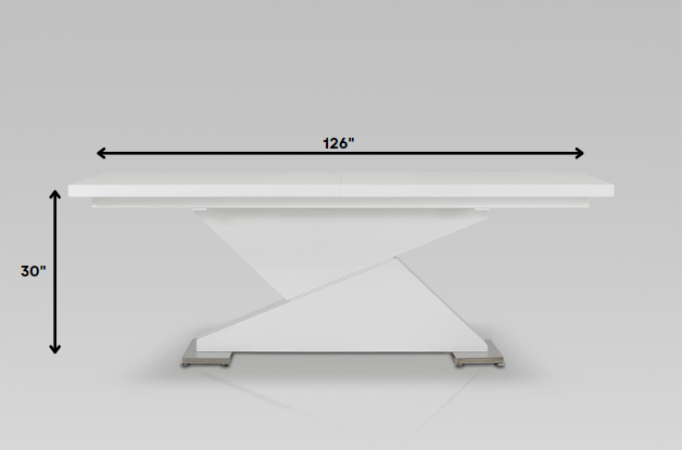 White Mdf And Steel Dining Table