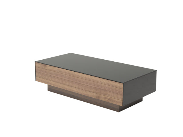 Walnut Veneer Mdf & Glass Coffee Table