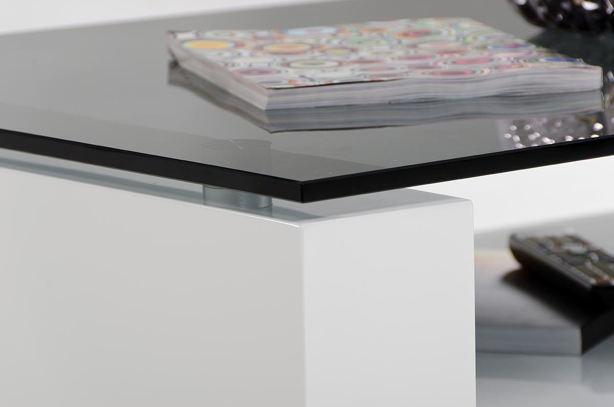 Glass Steel & Mdf Coffee Table