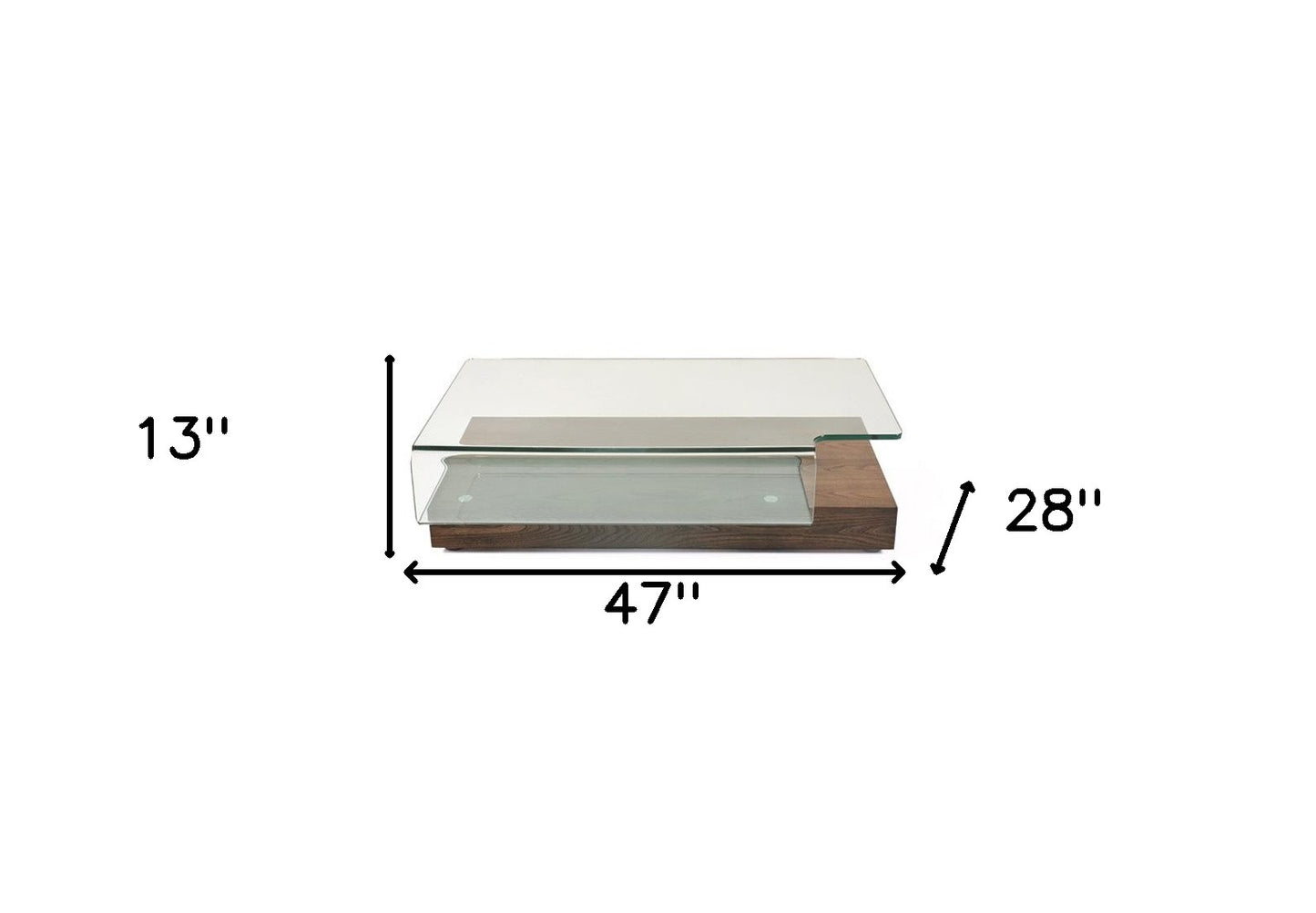 Elm Veneer & Glass Coffee Table