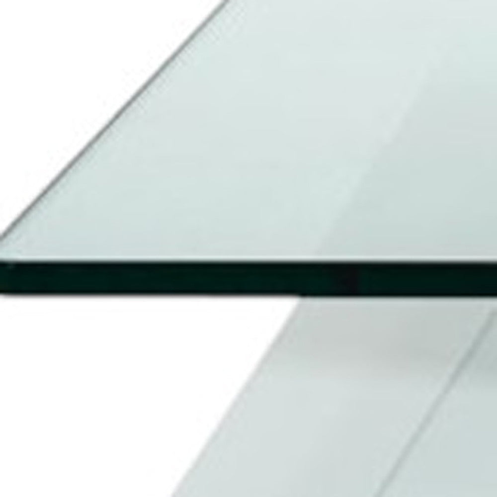 Clear & White Glass Coffee Table