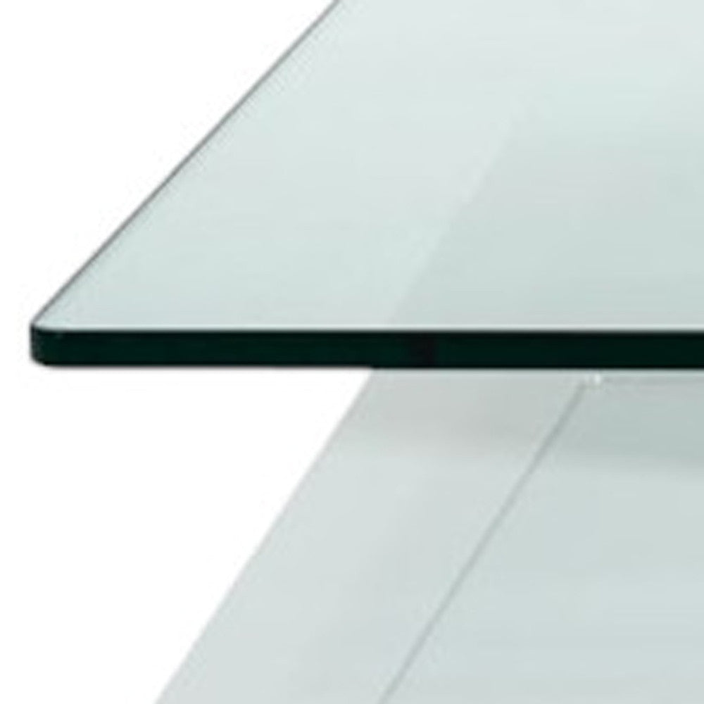 Clear & White Glass Coffee Table